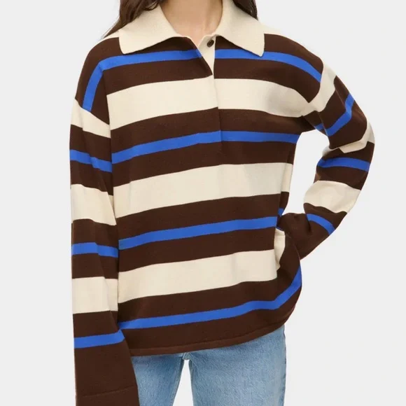 Aligne Ester Striped Polo Sweater - Picture 1 of 3